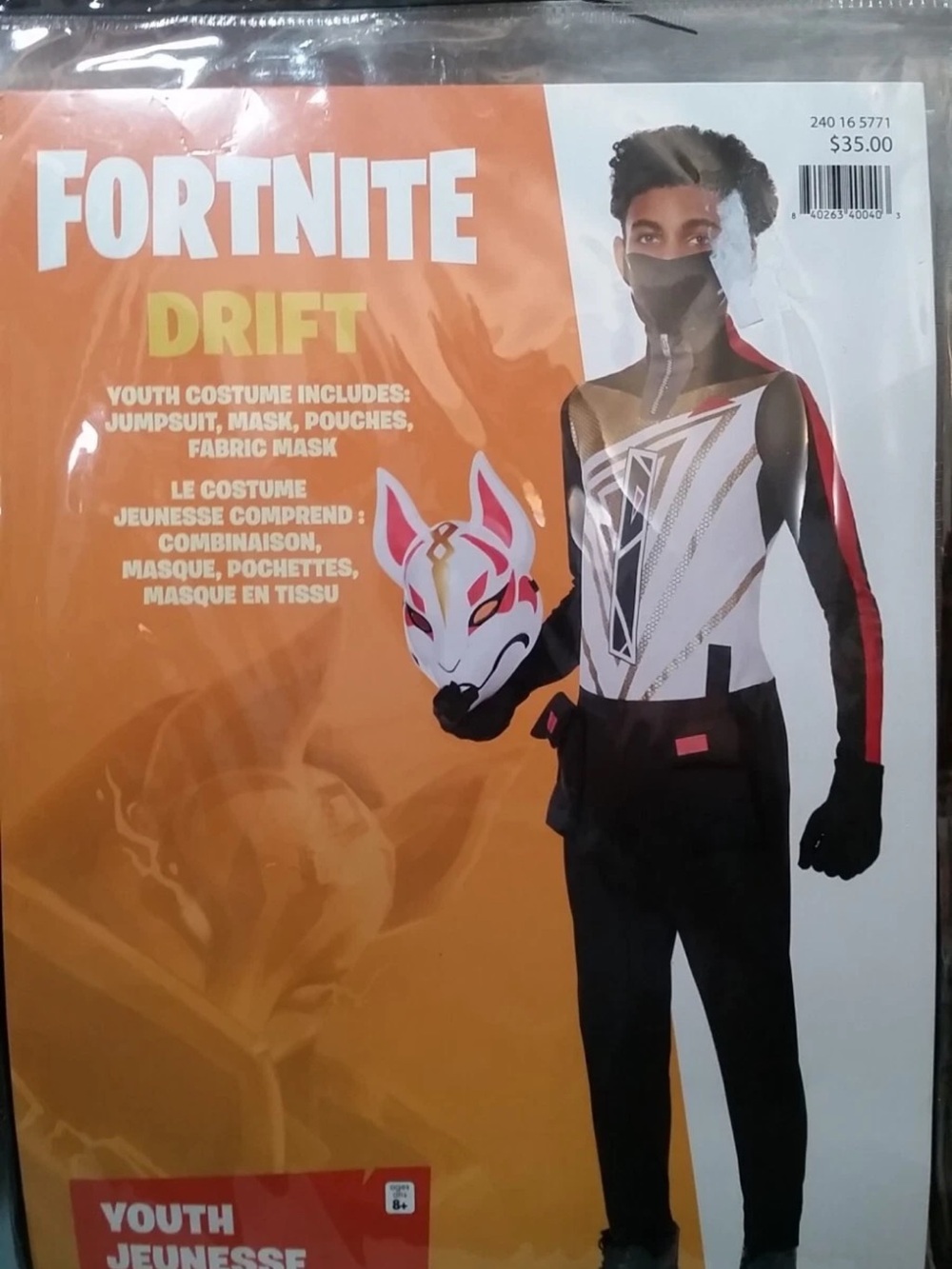 EUC ! Boys Youth M 8-10 Fortnite Drift Youth Costume by Inspirit Designs